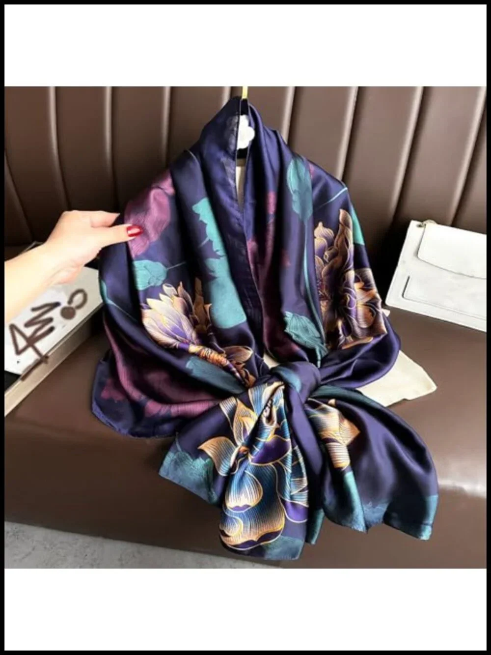 Silky Satin Scarf for Women, Lightweight Shawl Wrap, Versatile Hair Neck Scarf